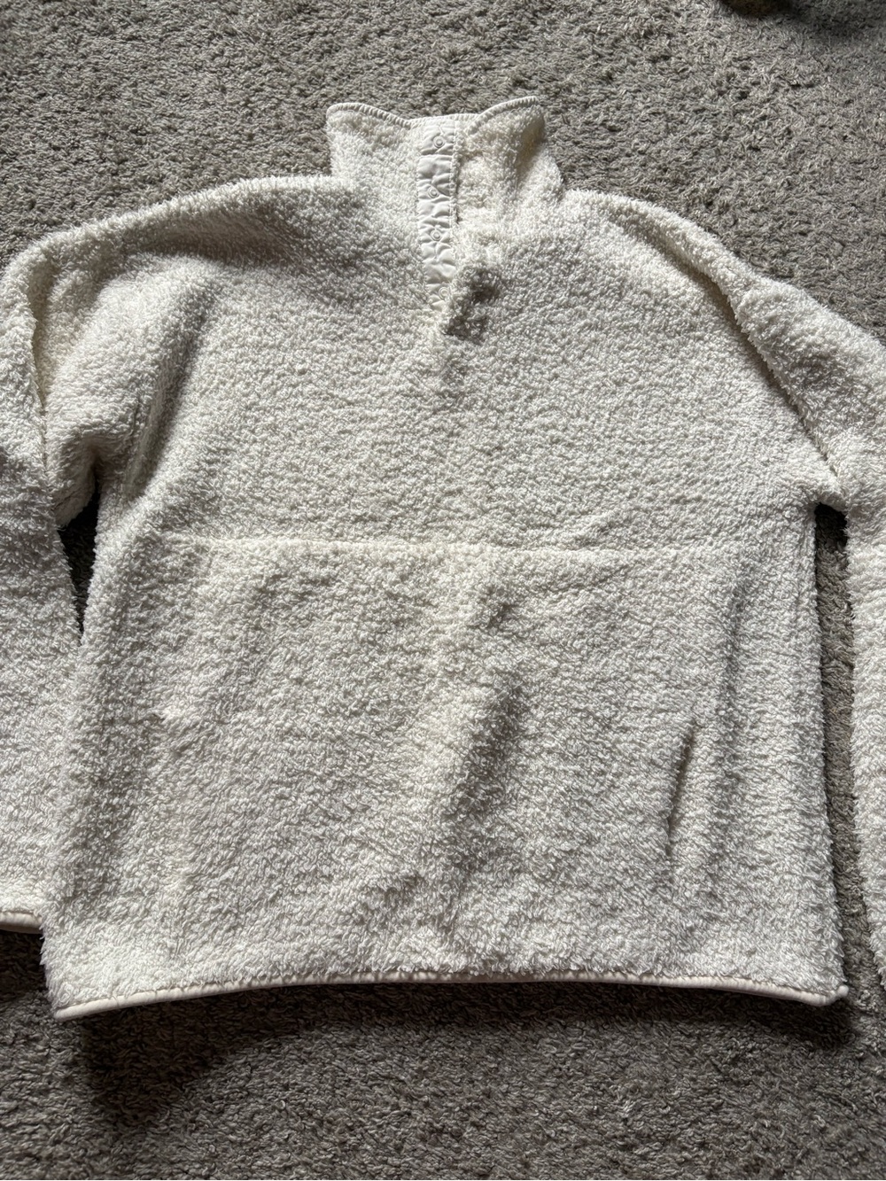 SKIMS Oatmeal Sherpa Quarter Snap Pullover